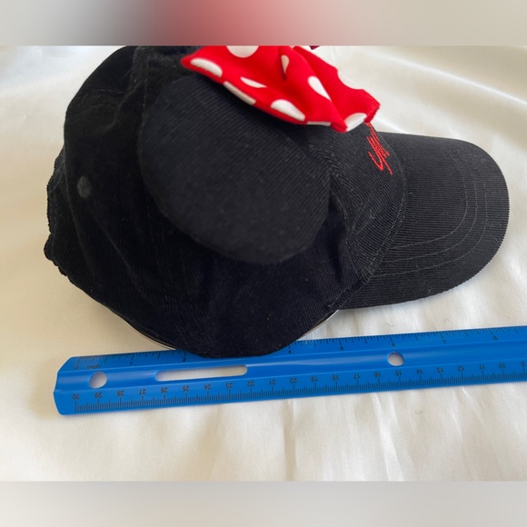 Disney Minnie Mouse Hat Girls OS Corduroy Black/Red/White Adjustable Embroidery - Picture 7 of 11